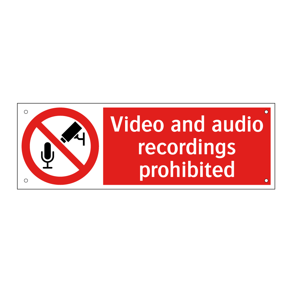 Video and audio recordings prohibited