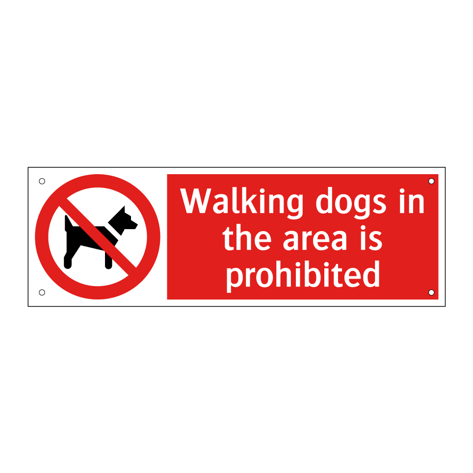 Walking dogs in the area is prohibited