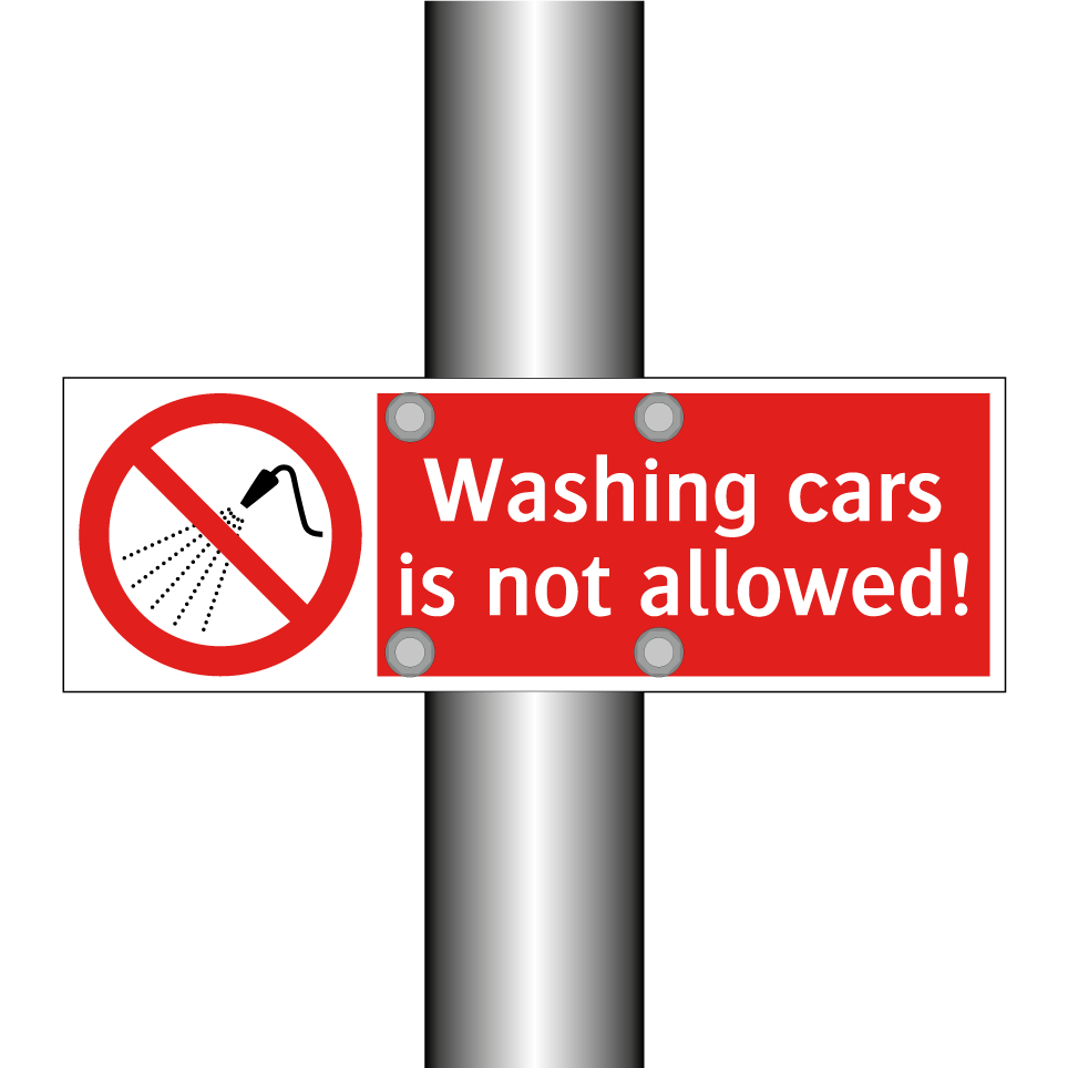 Washing cars is not allowed!