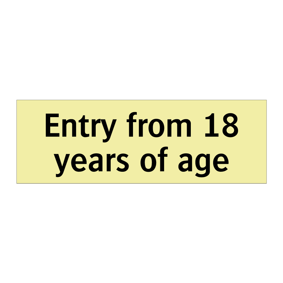 Entry from 18 years of age