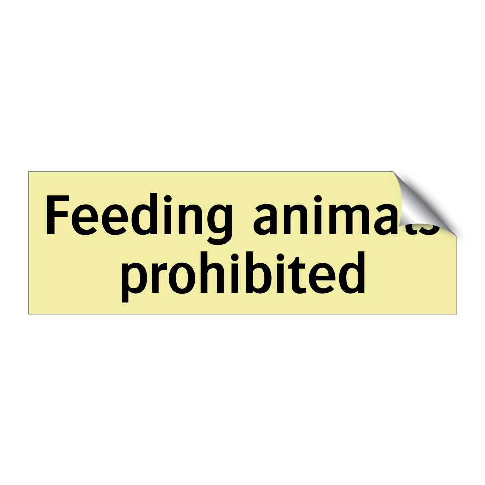 Feeding animals prohibited