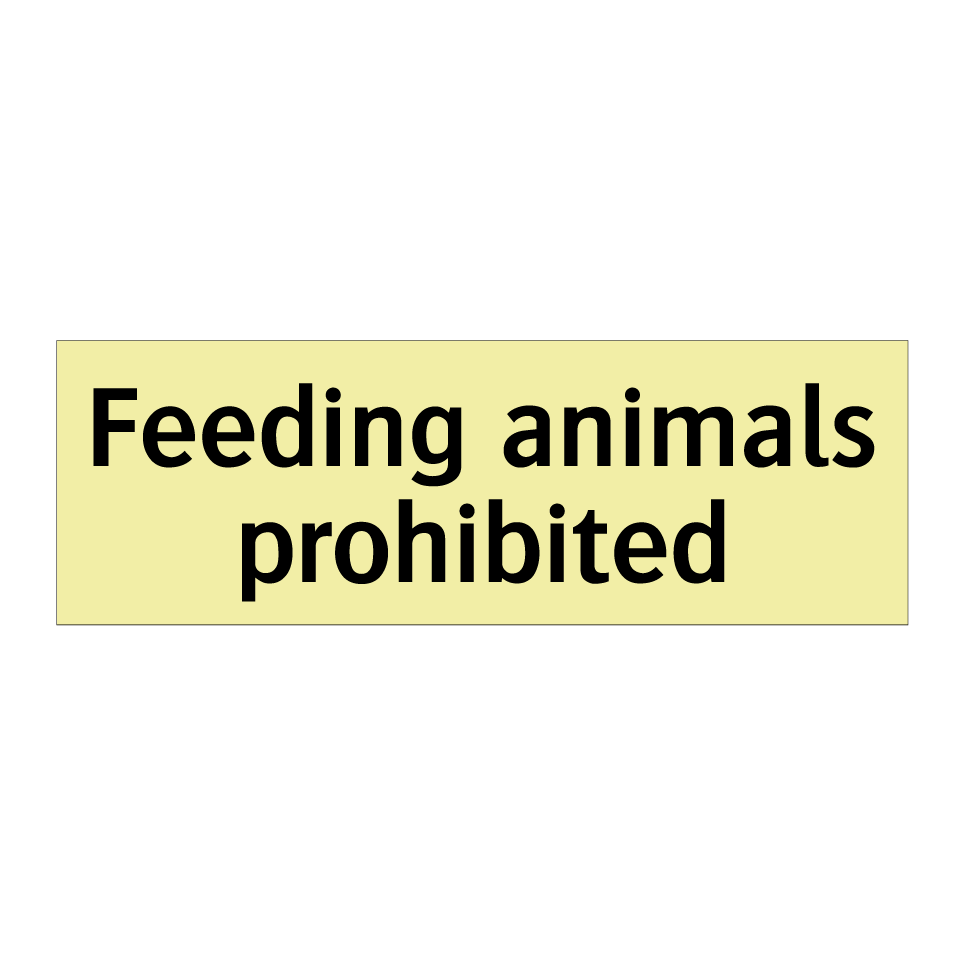 Feeding animals prohibited