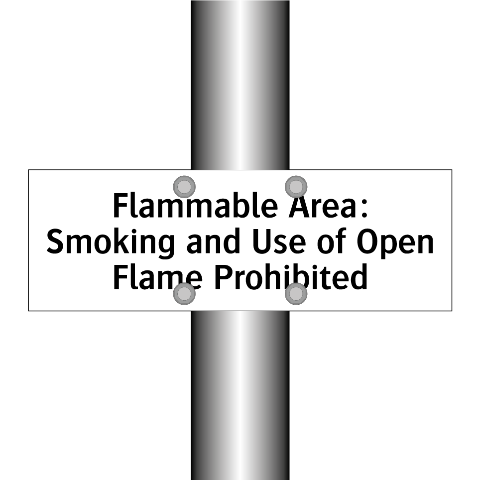Flammable Area: Smoking and Use of Open Flame Prohibited