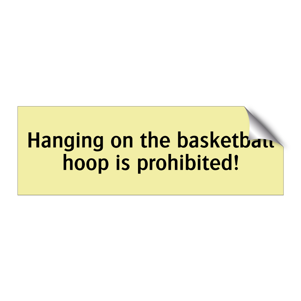 Hanging on the basketball hoop is prohibited!