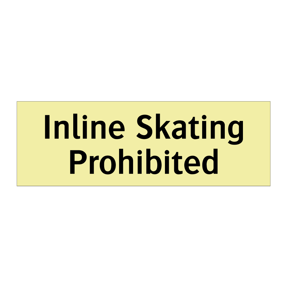 Inline Skating Prohibited