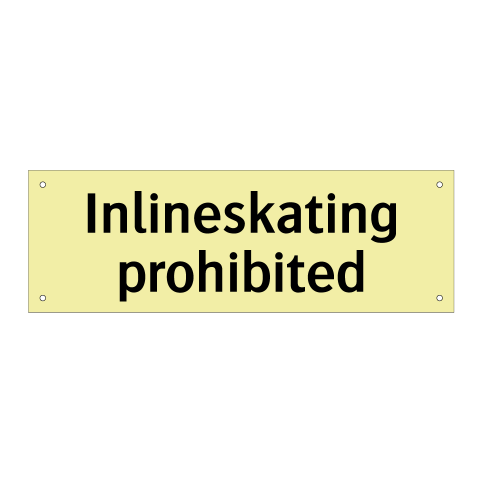Inlineskating prohibited