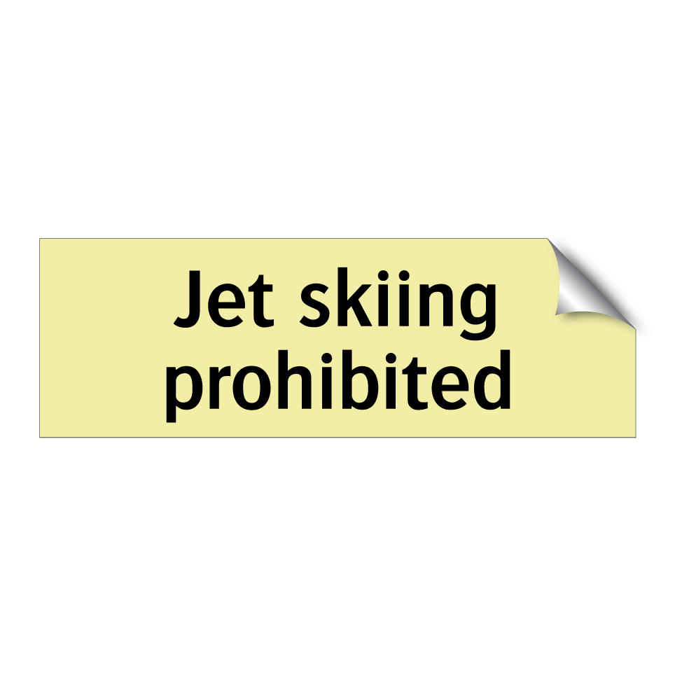 Jet skiing prohibited