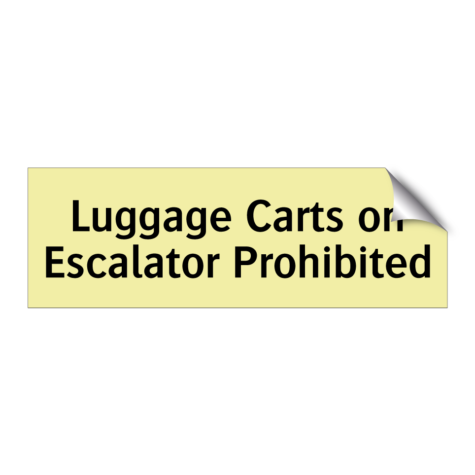 Luggage Carts on Escalator Prohibited