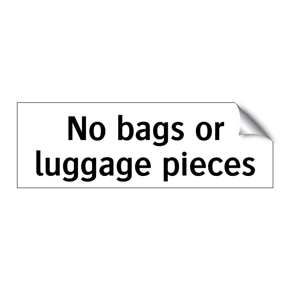No bags or luggage pieces