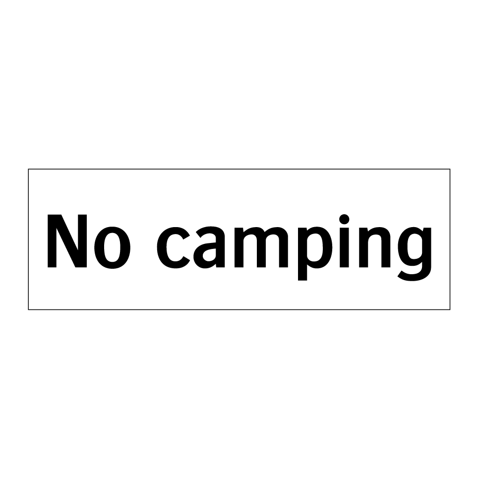 No camping