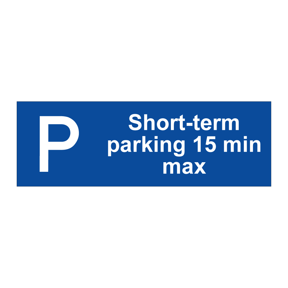 Short-term parking 15 min max