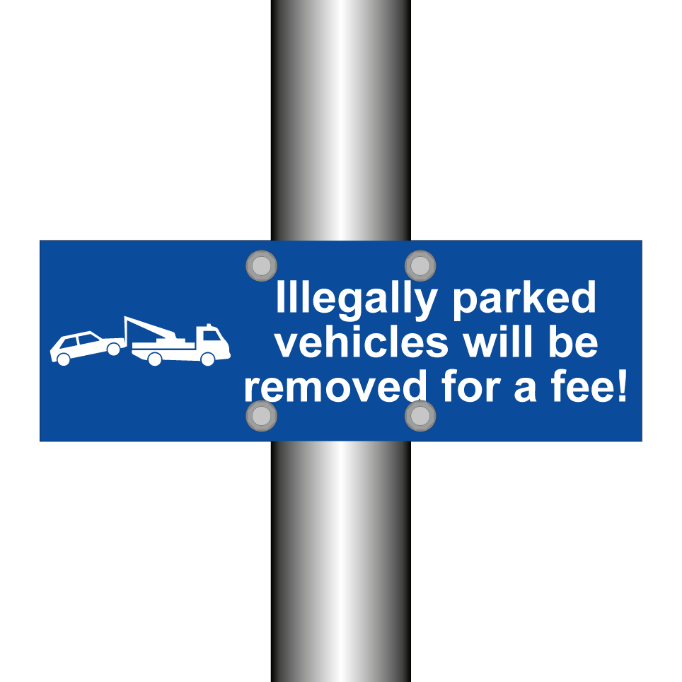Illegally parked vehicles will be removed for a fee!