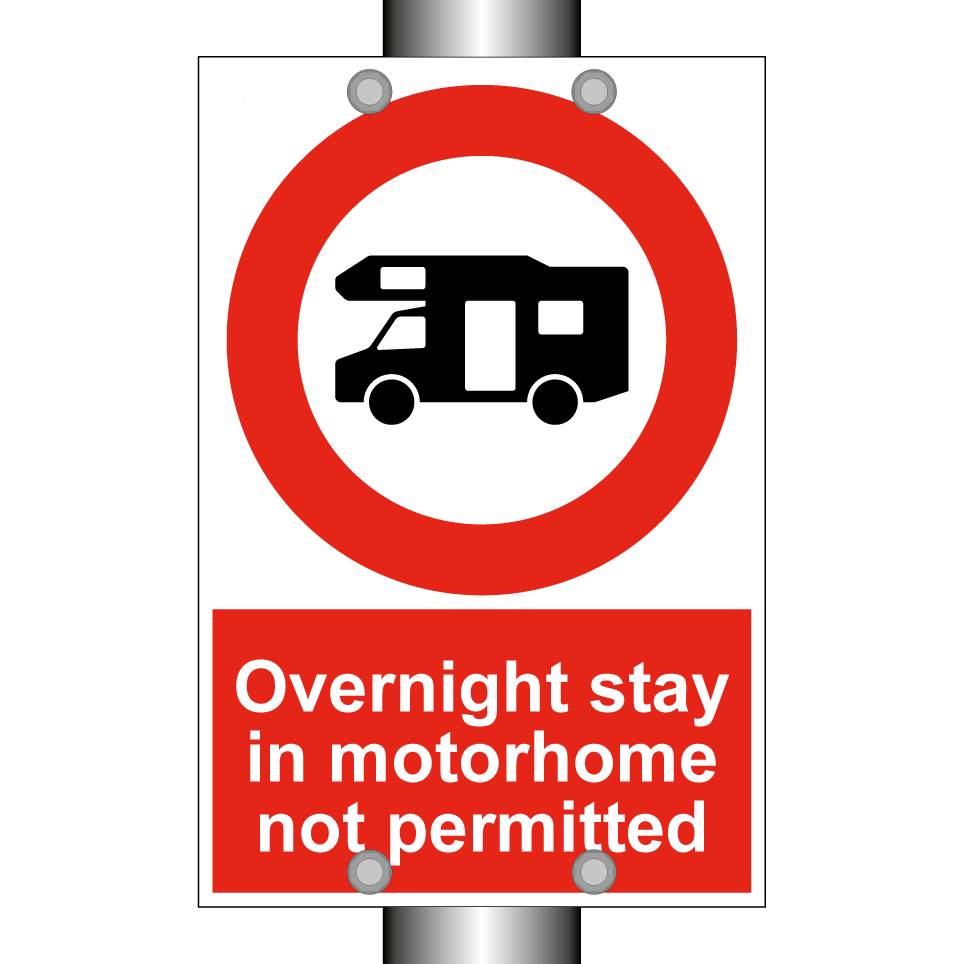 Overnight stay in motorhome not permitted