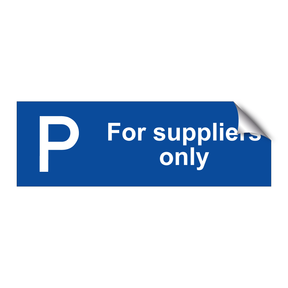 For suppliers only