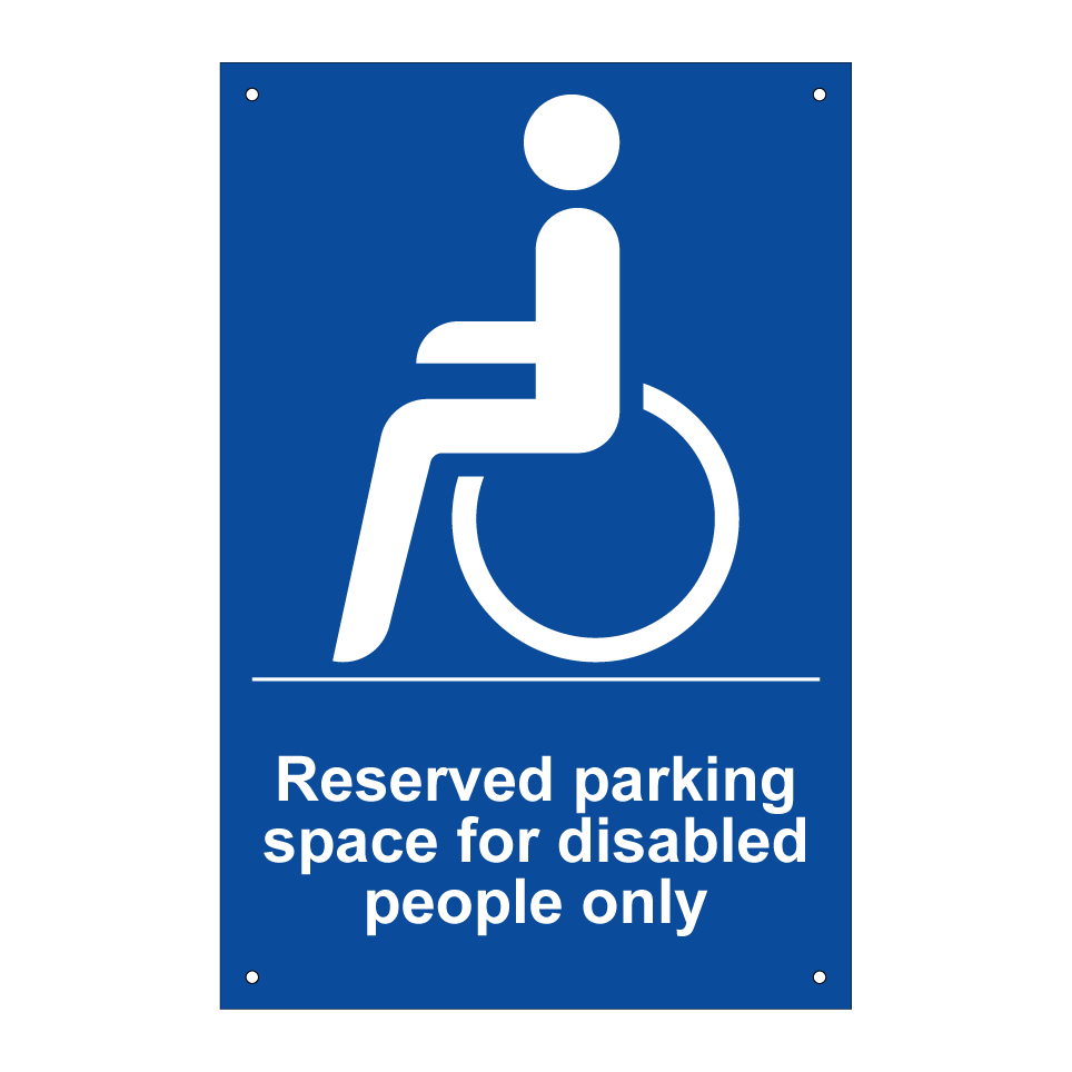 Reserved parking space for disabled people only