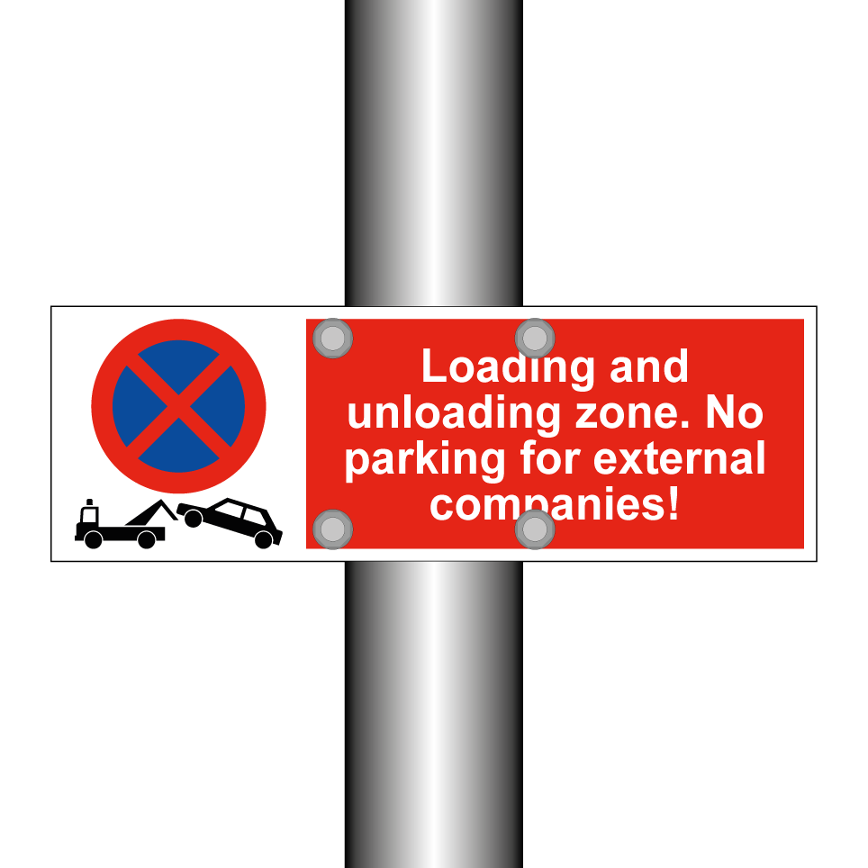 Loading and unloading zone. No parking for external companies!