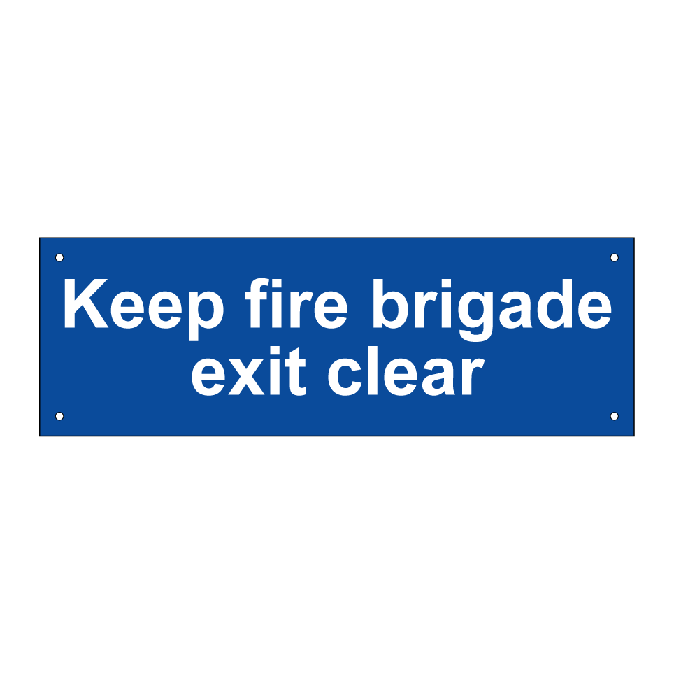 Keep fire brigade exit clear