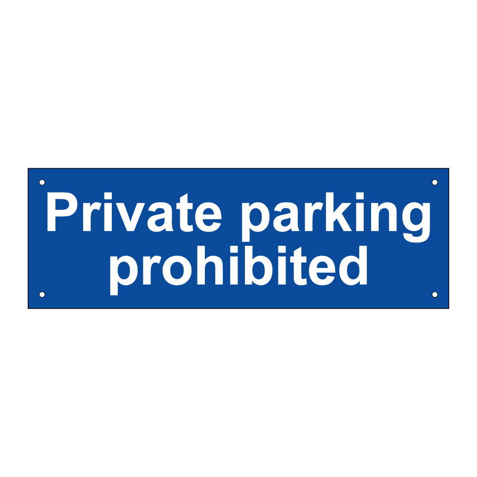 Private parking prohibited