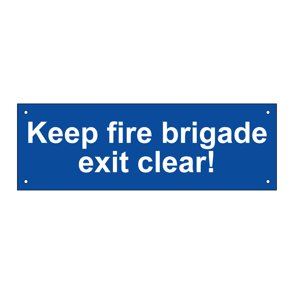 Keep fire brigade exit clear!
