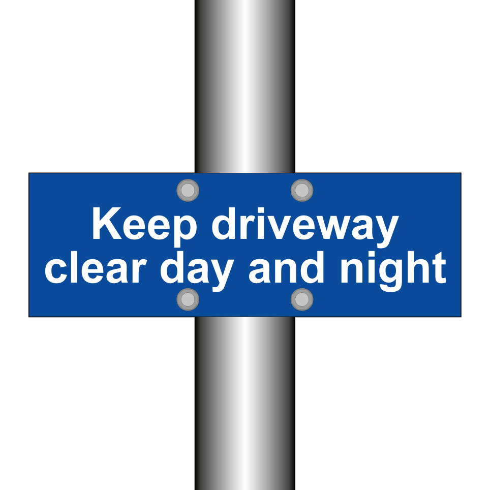 Keep driveway clear day and night