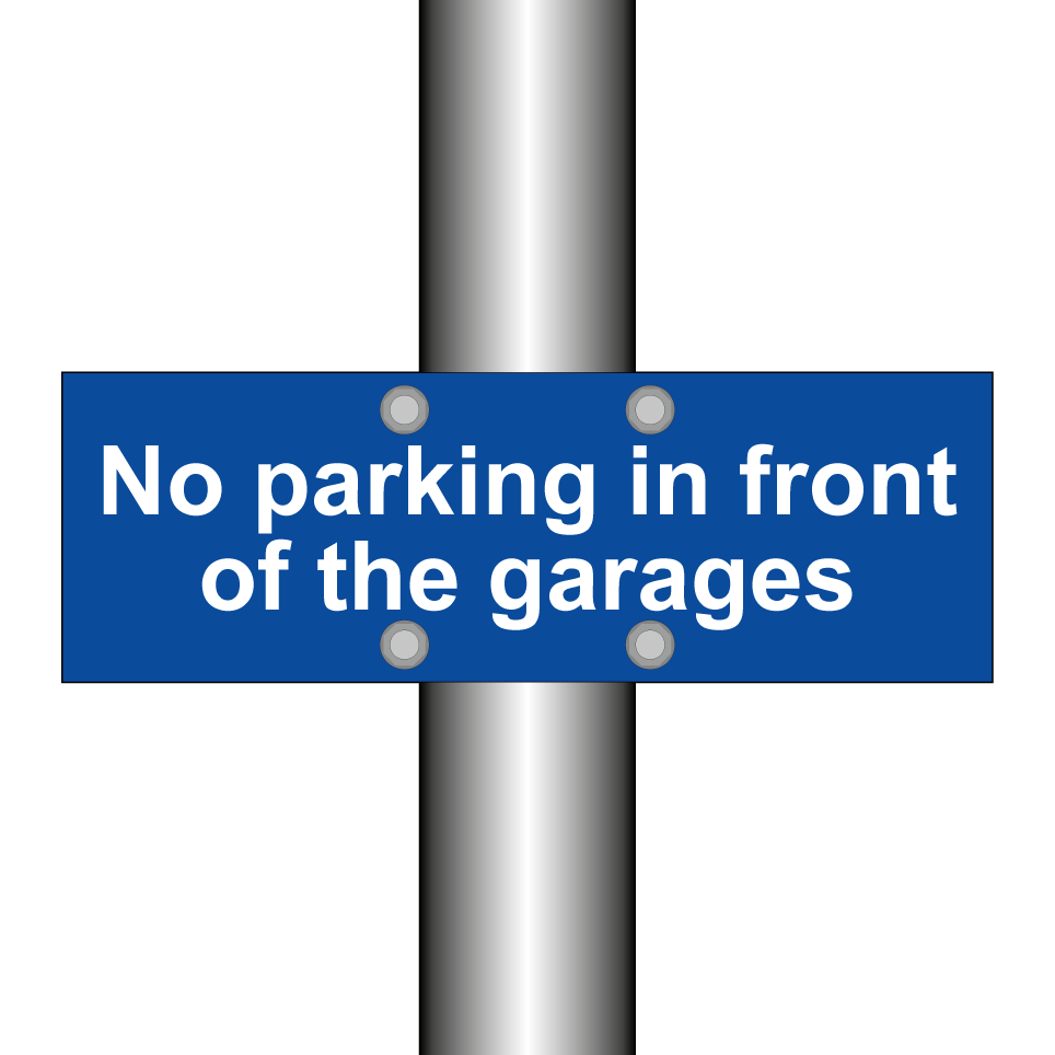 No parking in front of the garages