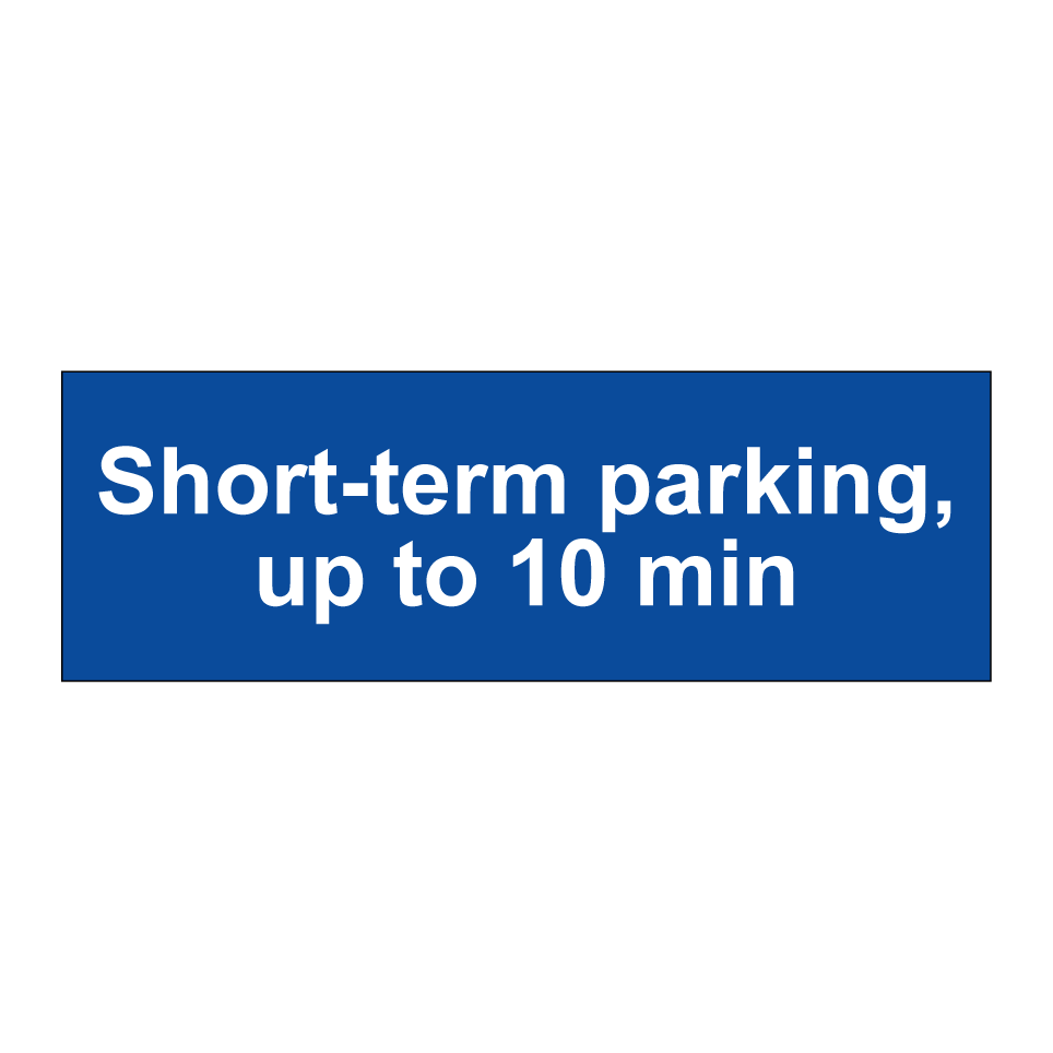 Short-term parking, up to 10 min