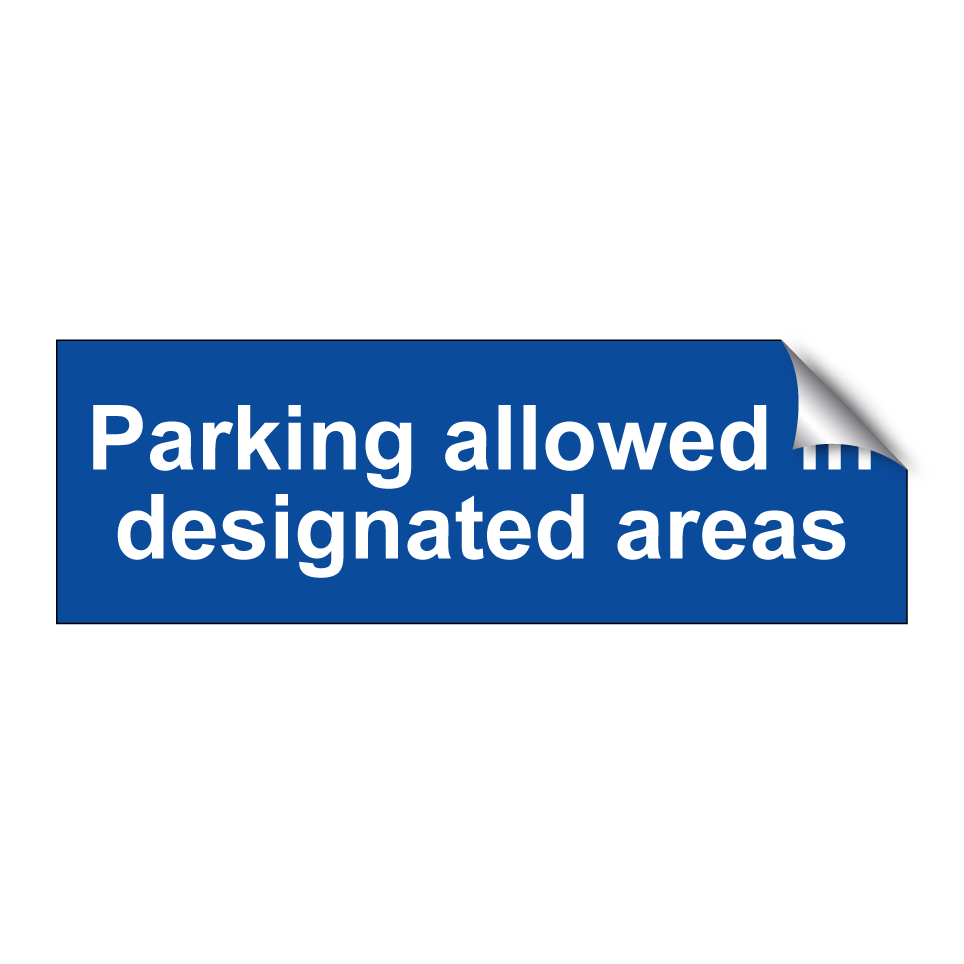 Parking allowed in designated areas