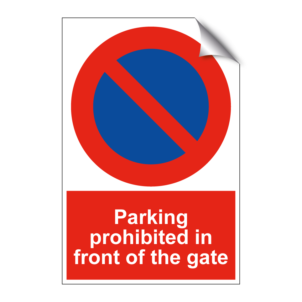 Parking prohibited in front of the gate