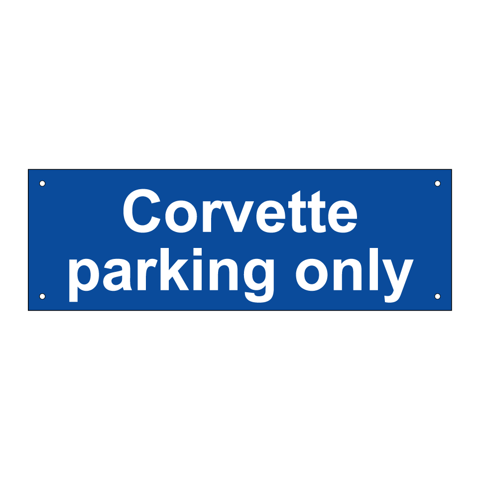 Corvette parking only
