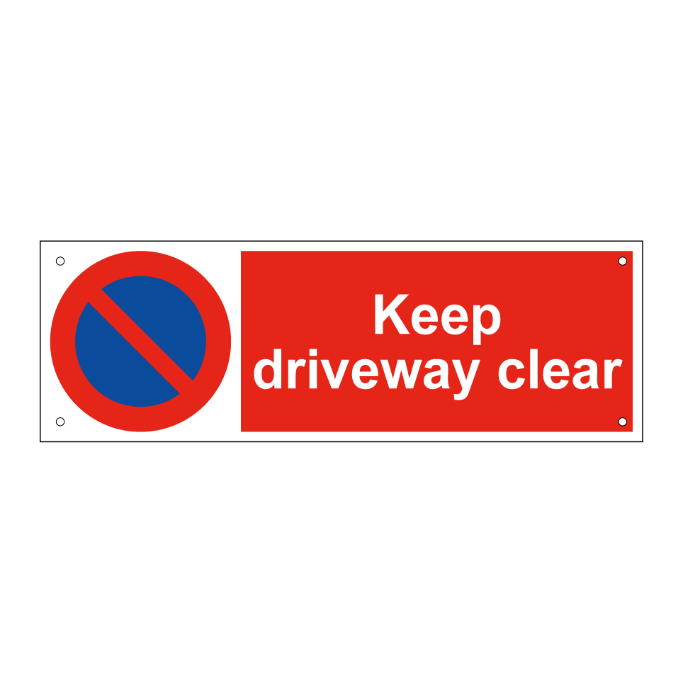Keep driveway clear