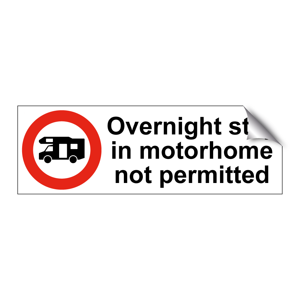 Overnight stay in motorhome not permitted
