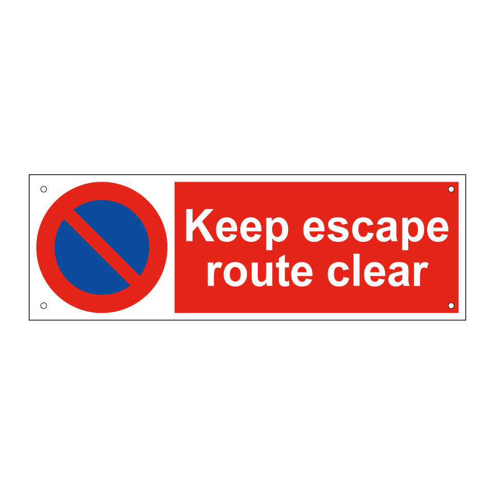 Keep escape route clear