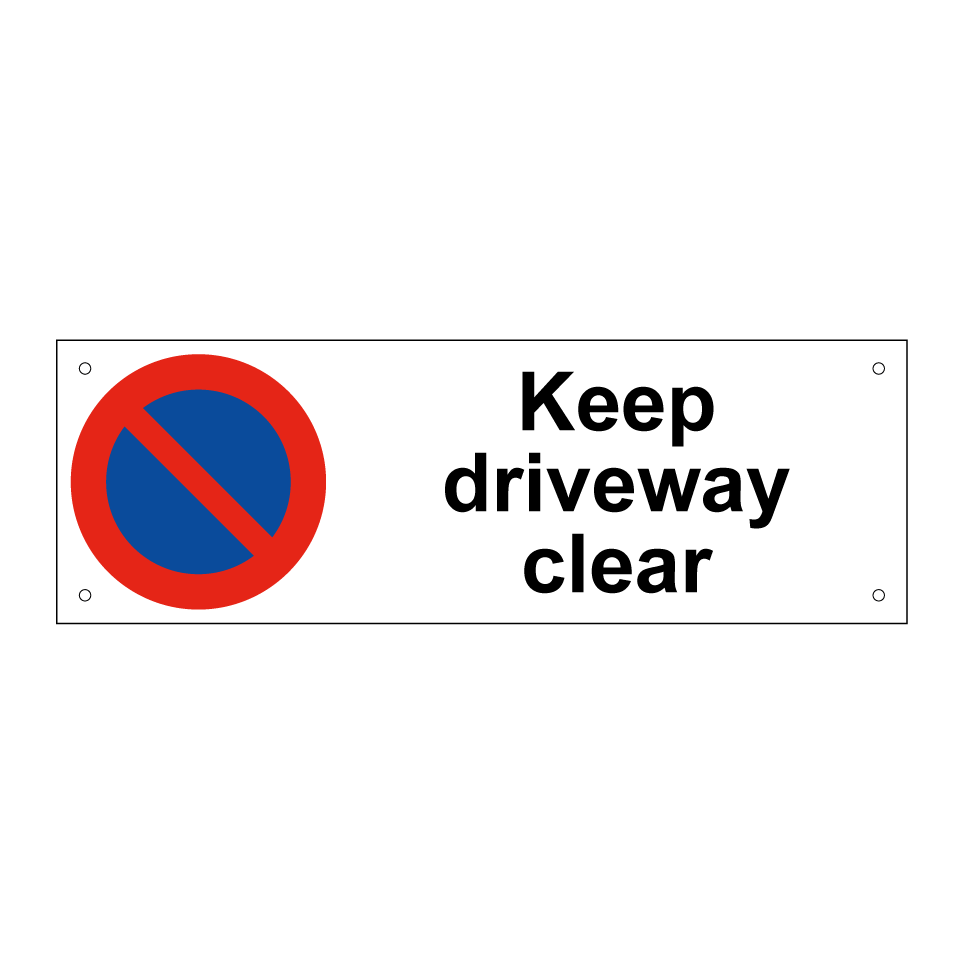 Keep driveway clear