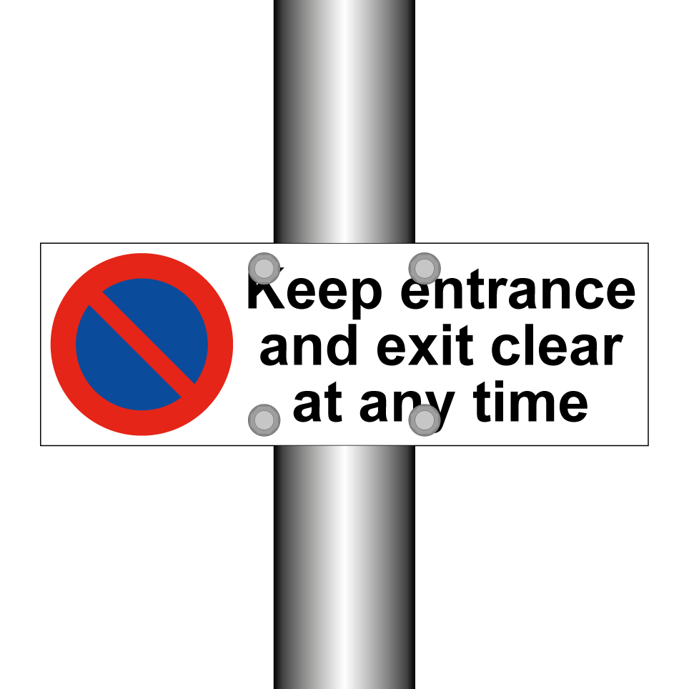 Keep entrance and exit clear at any time