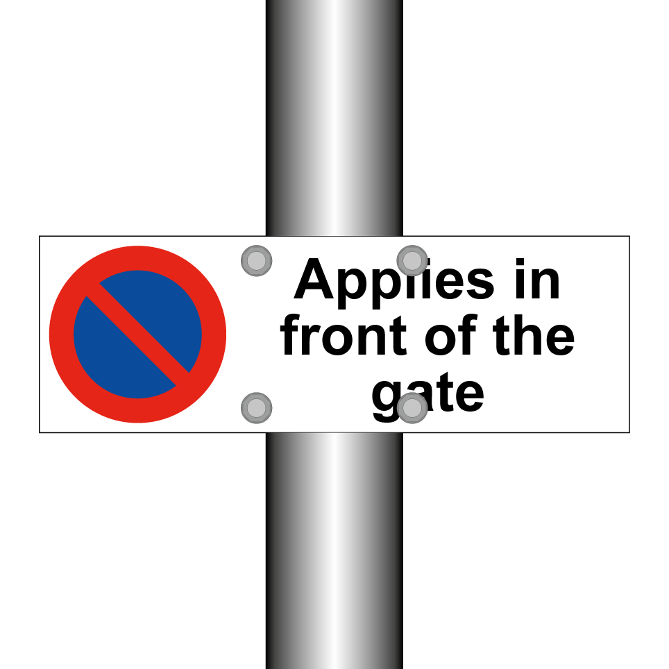 Applies in front of the gate