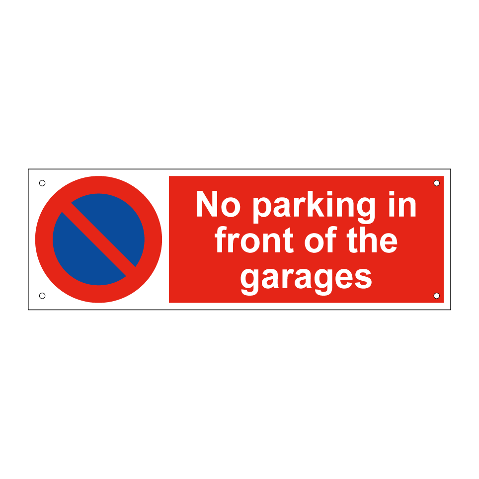 No parking in front of the garages