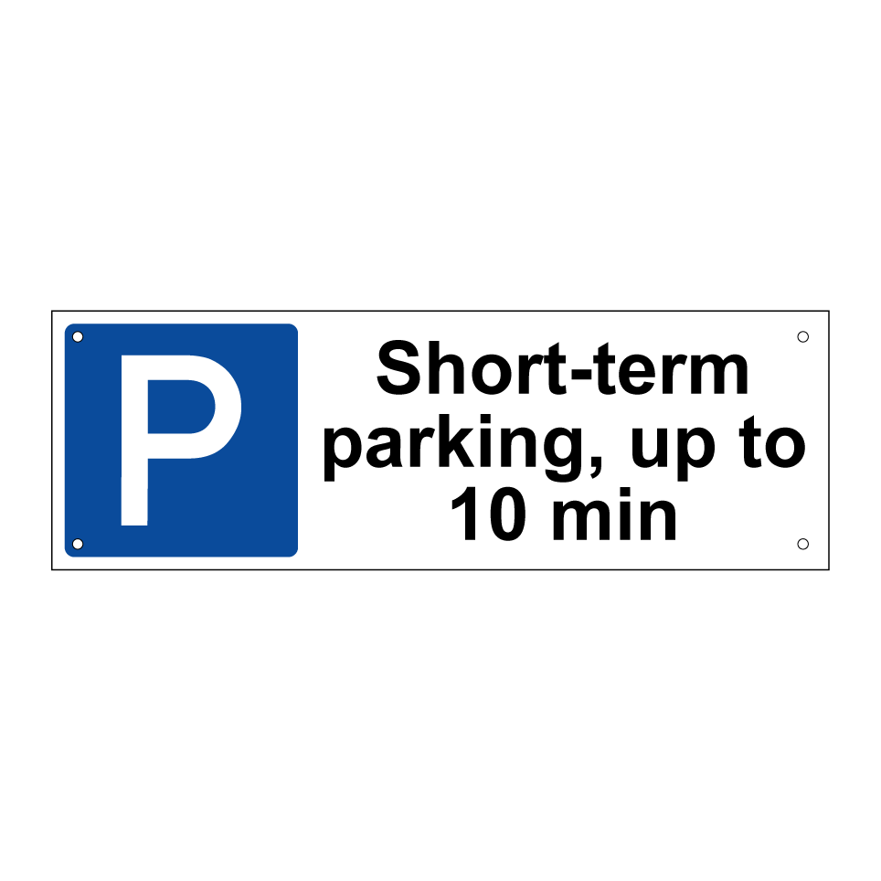 Short-term parking, up to 10 min