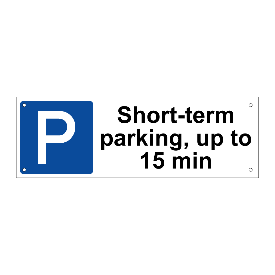 Short-term parking, up to 15 min