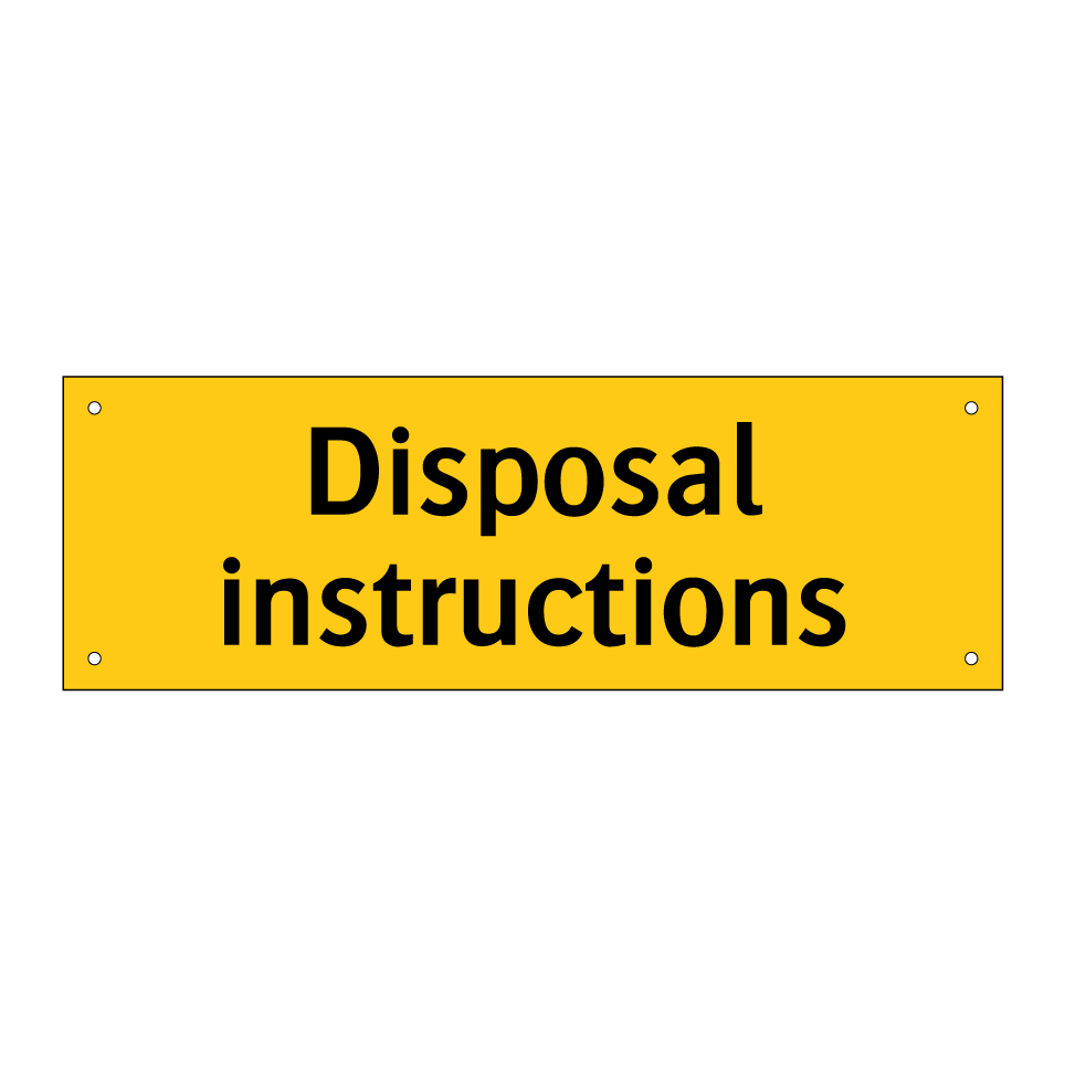 Disposal instructions