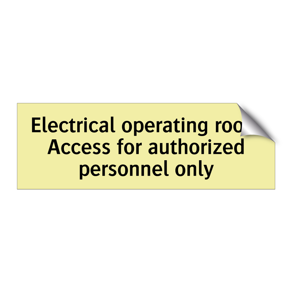 Electrical operating room Access for authorized personnel only