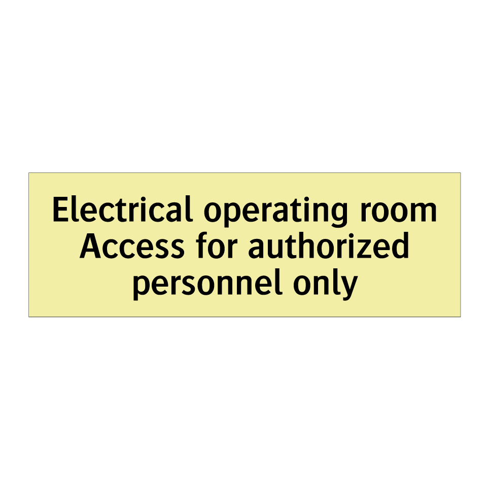 Electrical operating room Access for authorized personnel only