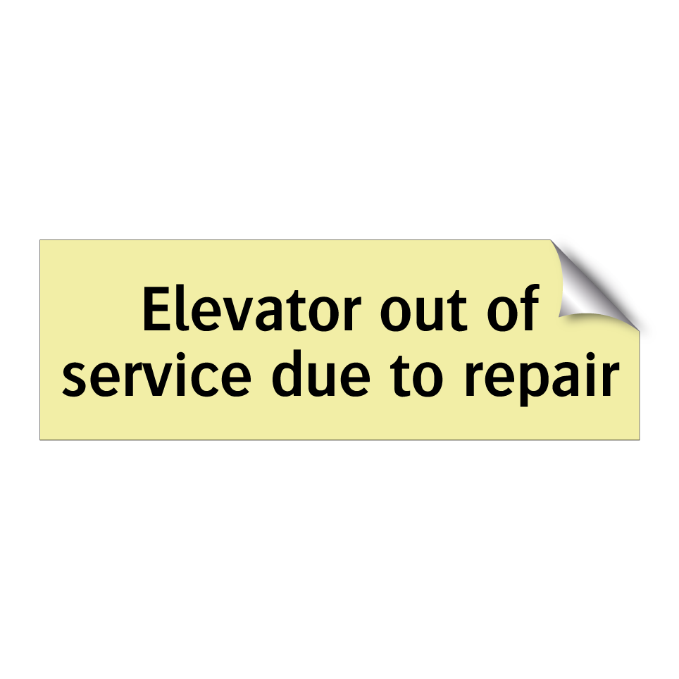 Elevator out of service due to repair