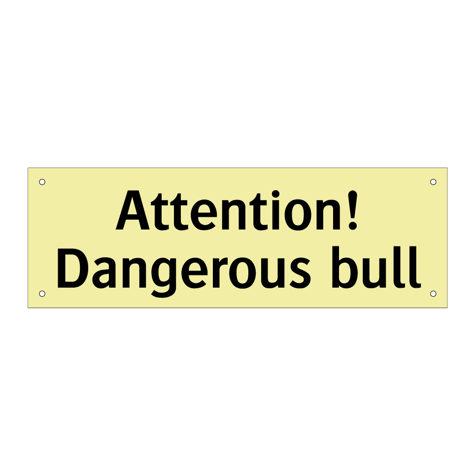 Attention! Dangerous bull