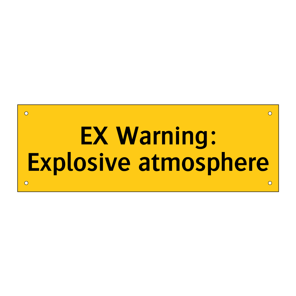 EX Warning: Explosive atmosphere