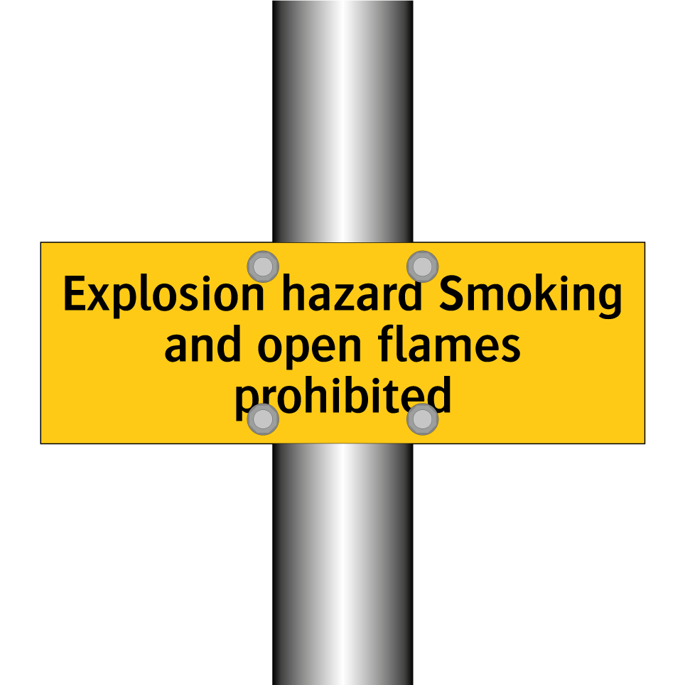 Explosion hazard Smoking and open flames prohibited