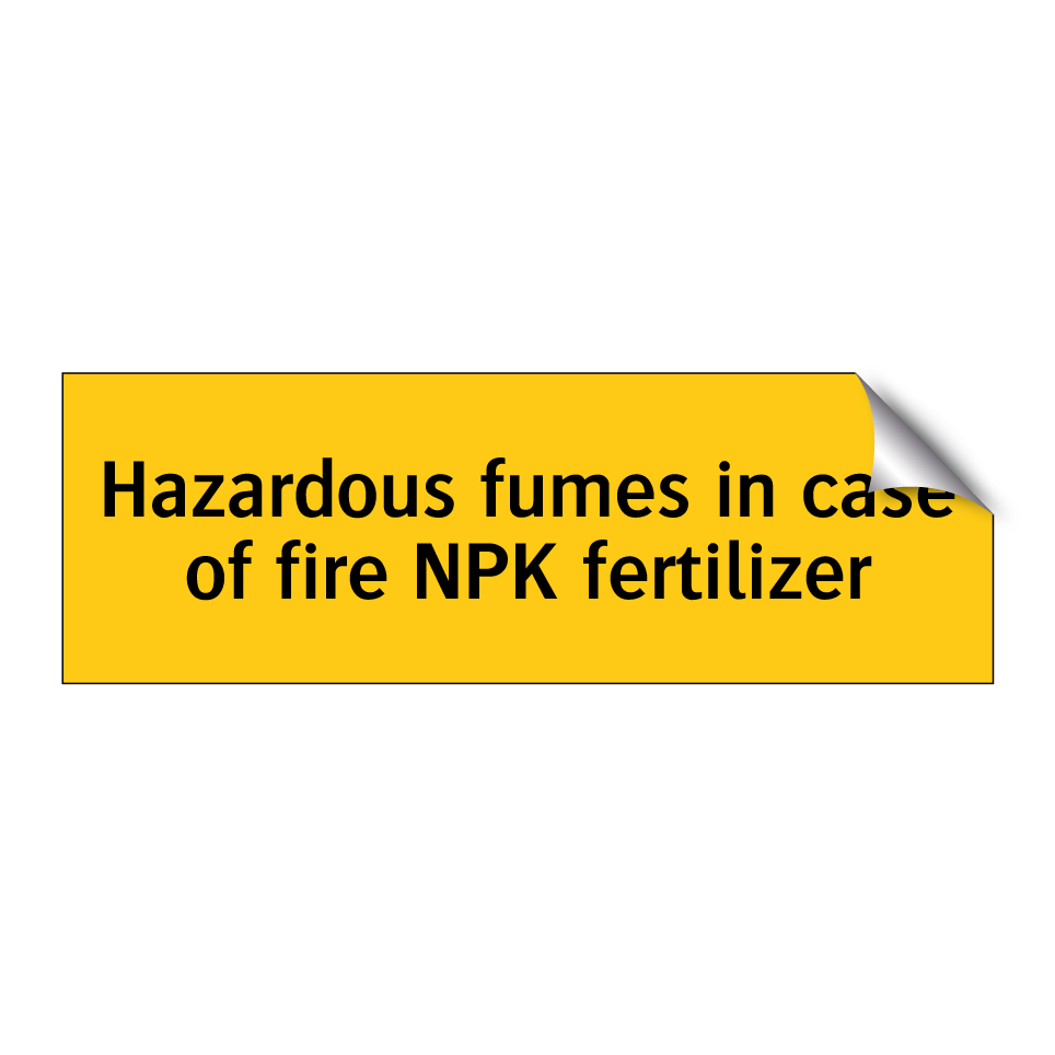 Hazardous fumes in case of fire NPK fertilizer