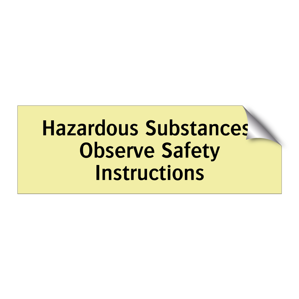 Hazardous Substances! Observe Safety Instructions