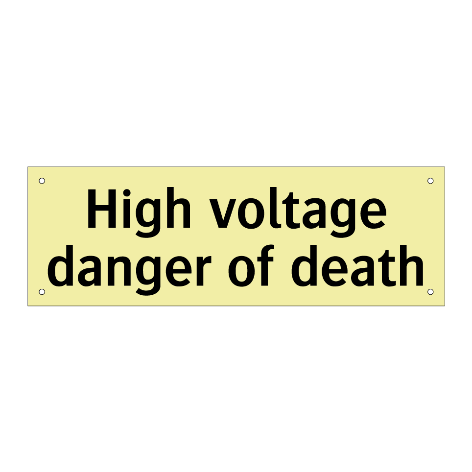 High voltage danger of death
