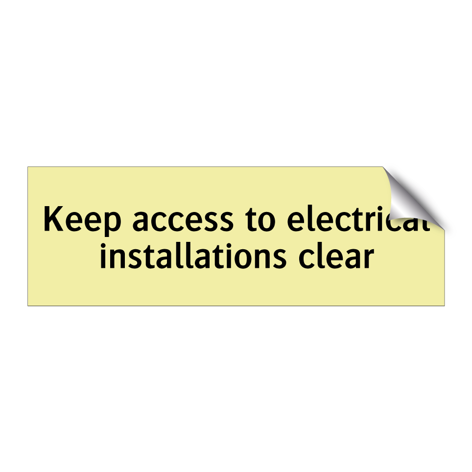 Keep access to electrical installations clear