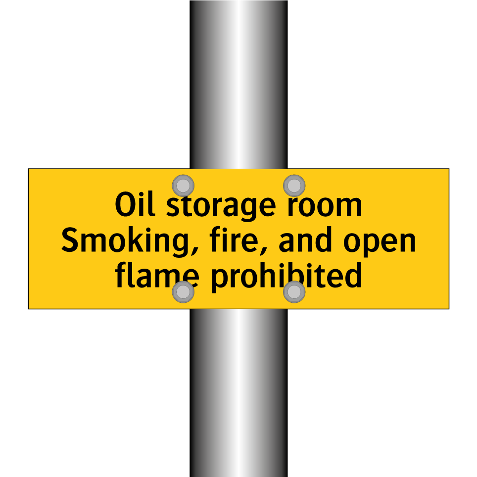 Oil storage room Smoking, fire, and open flame prohibited